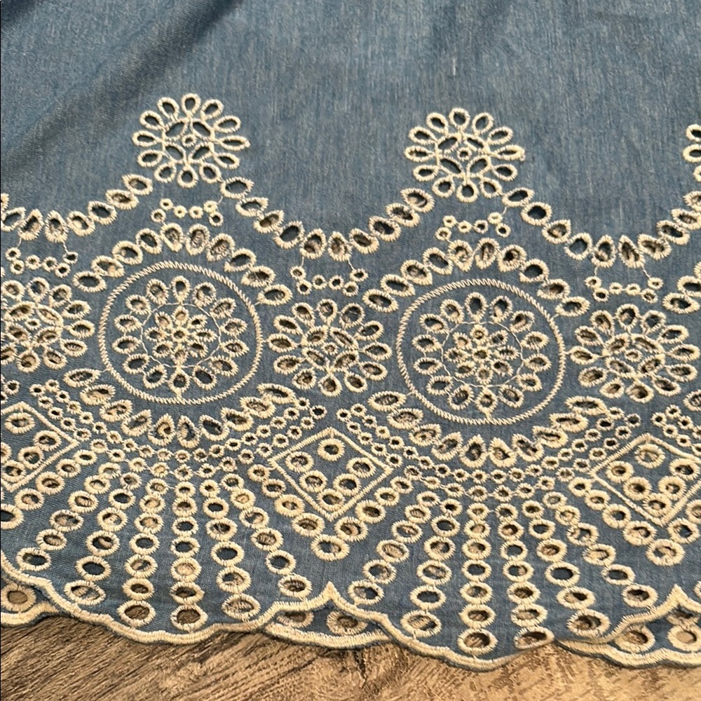Fever Blue Off-Shoulder Top with Cream Lace~ gorgeous - Picture 2 of 6